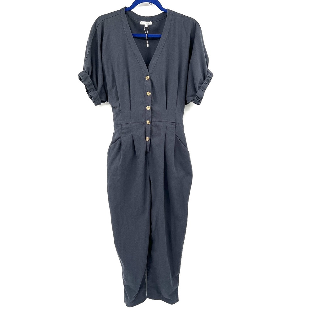 Balticborn boilersuit jumpsuit pleated gray blue cottagecore workwear heritage L